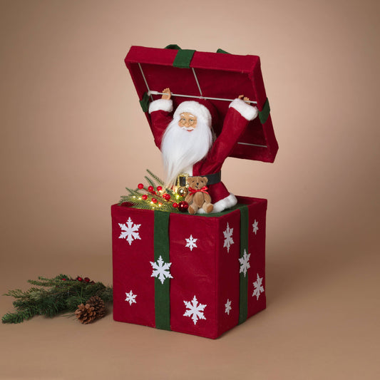Christmas 24"H B/O Musical Christmas Gift Box Light w/ Santa