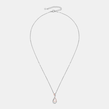 925 Sterling Silver Inlaid Moissanite Infinity Pendant Necklace