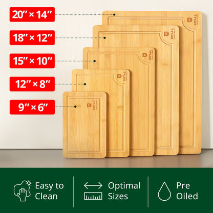 Cutting Board Set of 5, Bamboo