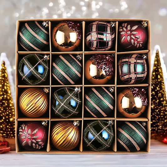 Touch of Gold Delightfully Glittered Ornament Bauble Set