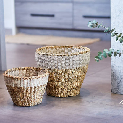 Handwoven Wicker Storage Basket • Savar Planter-Set of 2
