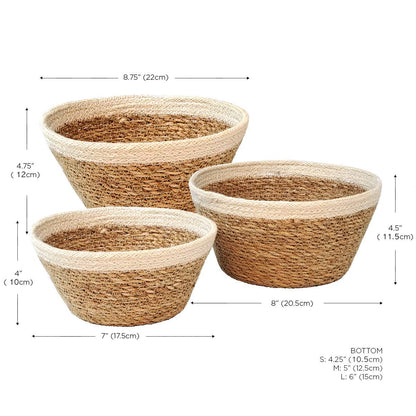 Handwoven Wicker Storage Basket • Savar Plant Bowl-Set of 3