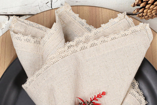 Flax Linen Cotton Cloth Dinner Napkin 18x18" Set of 12