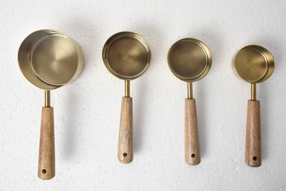 Set of Four Measuring Cups - Brass Coated -Gifts