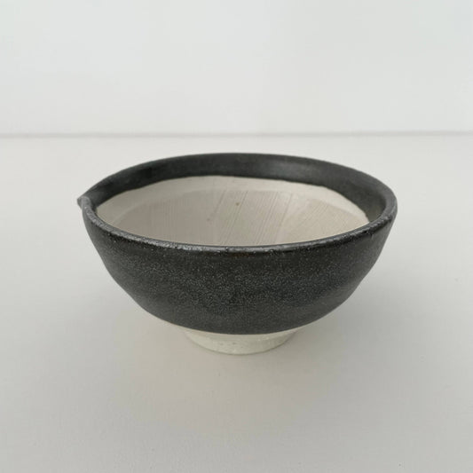 3 sizes of nestling mortars neutral charcoal ceramic pottery