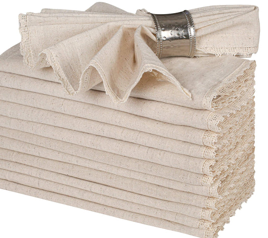 Flax Linen Cotton Cloth Dinner Napkin 18x18" Set of 12