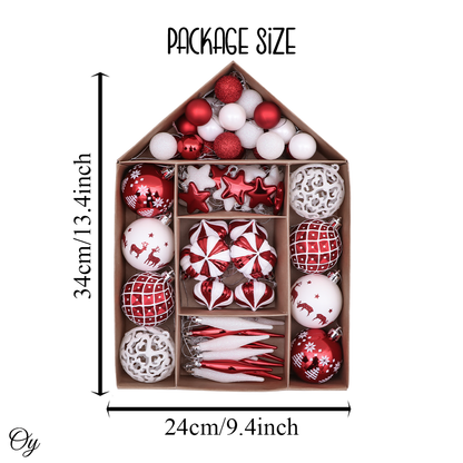 Endearing Prominent Red and White Christmas Ornament Set