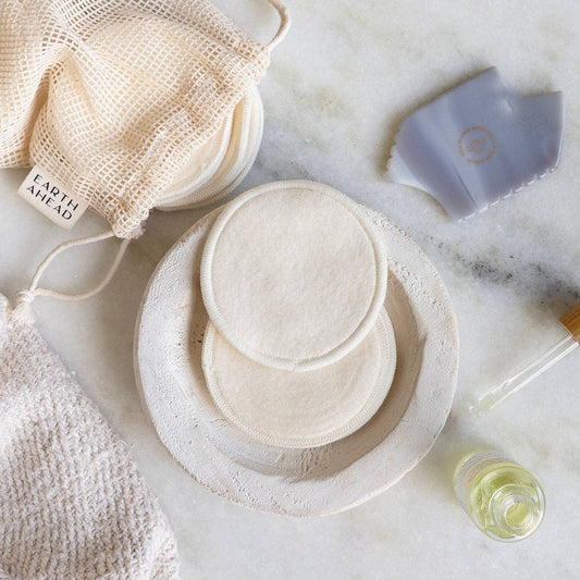 20 Extra Soft Reusable Hemp Makeup Pads in Cotton Wash Bag