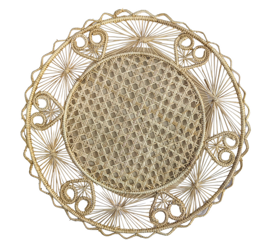 Hidden Hearts Handwoven Iraca Placemat