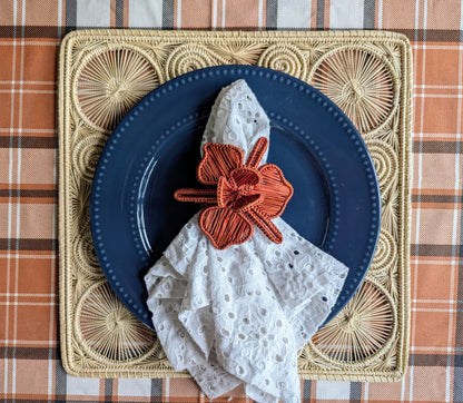 Burgundy Orchid Handwoven Iraca Napkin Ring