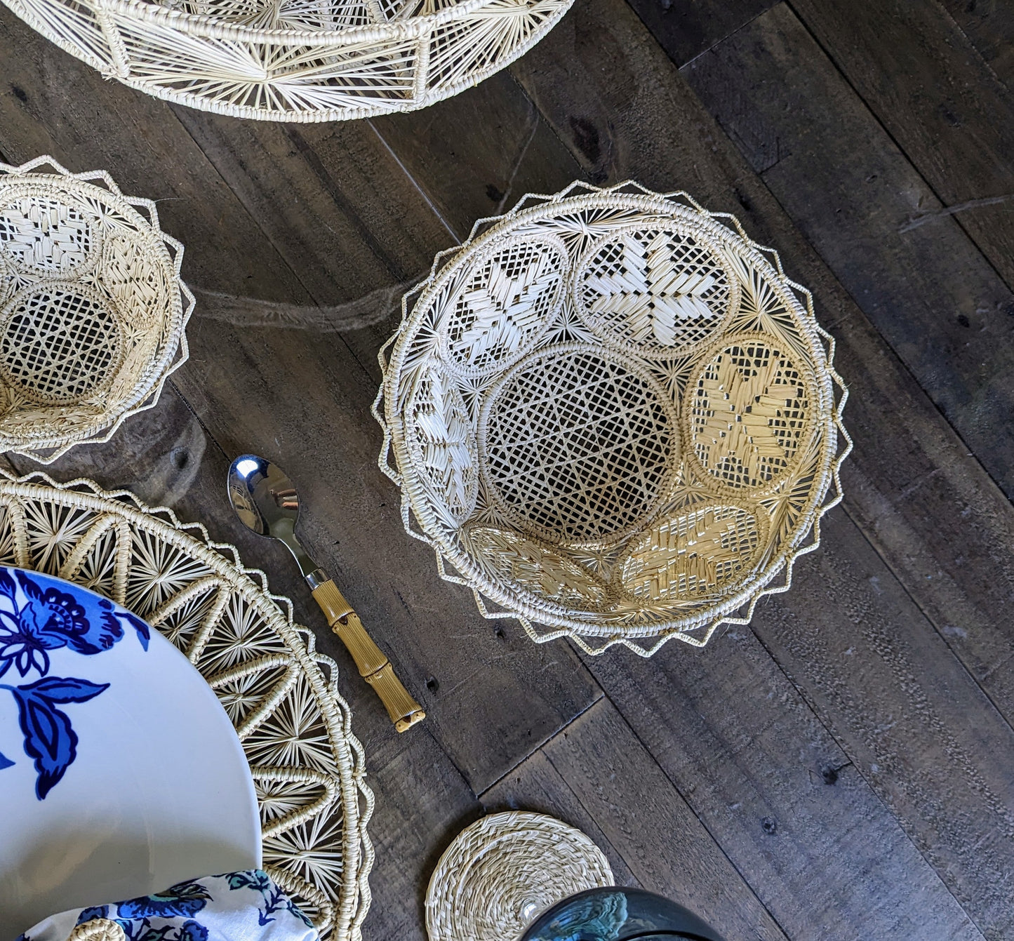 Starburst Handwoven Iraca Bread Basket