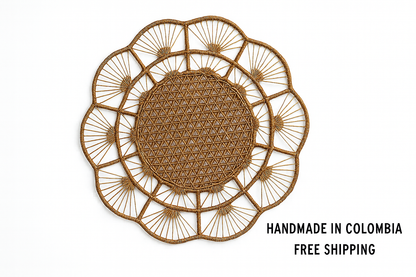 Petal Perfection Handwoven Iraca Placemat