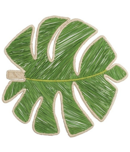 Monstera Leaf Handwoven Iraca Placemat