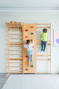 Walnut 9-in-1 Swedish Ladder Wall Gym | Indoor Wooden Climber & Activity Set for Kids