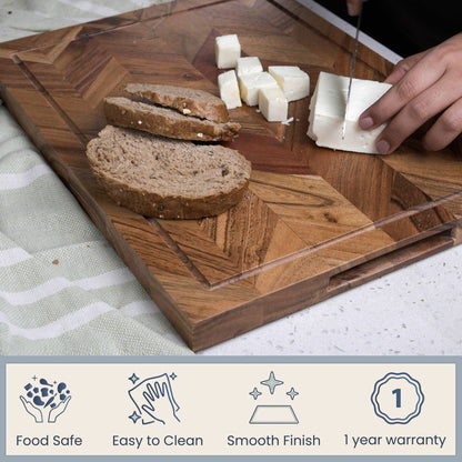 Handmade Indian Acacia Wood Large Thick Chopping Board