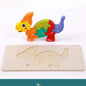 Wooden 3D Dinosaur Puzzle – Montessori Educational Toy for Kids