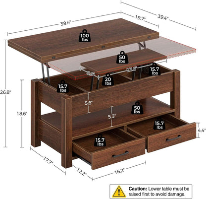 Coffee Table Lift Top – Multi-Function Dining; Storage for Smart Living