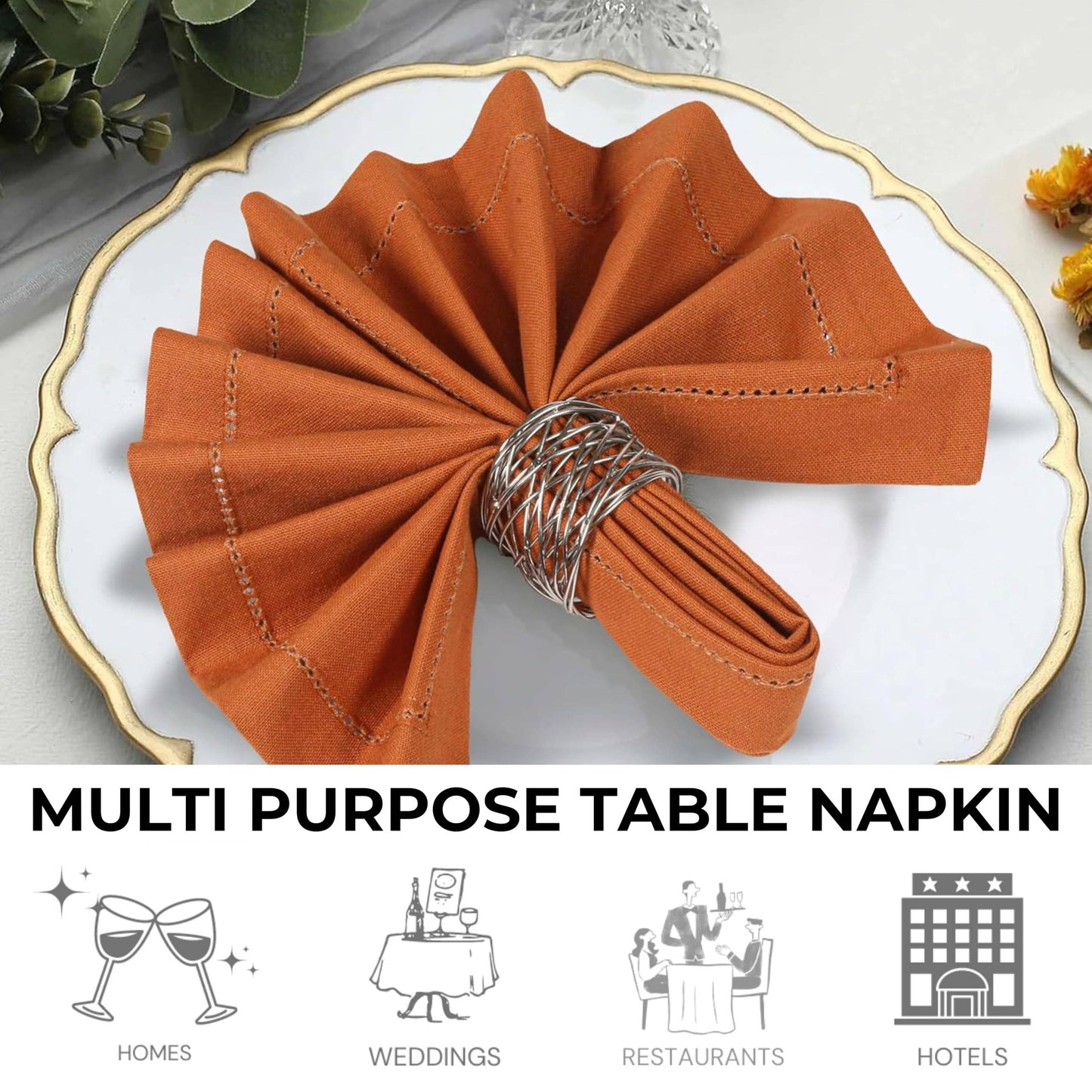 Cotton Cloth Napkins 18"x18" - Roasted Pecan - Set of 12