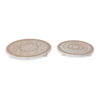 Dreamcatcher Wooden Risers with Whitewashed Mandala Design