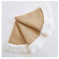 Rustic Burlap White Faux Fur Trim Christmas Tree Skirt