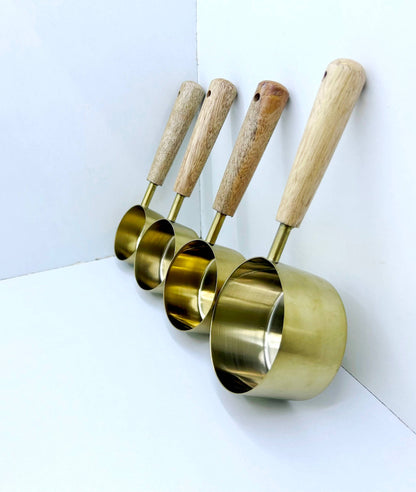 Set of Four Measuring Cups - Brass Coated -Gifts