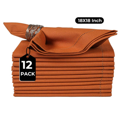 Cotton Cloth Napkins 18"x18" - Roasted Pecan - Set of 12