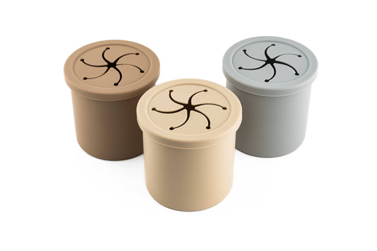 2 in 1 Straw Cup and Snack Container - Cool Tones