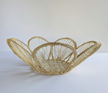 12" Scalloped Handwoven Iraca Bread Basket