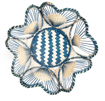 10" Floral Handwoven Iraca Bread Basket
