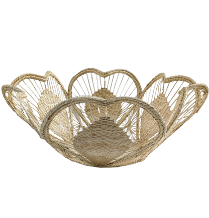 10" Floral Handwoven Iraca Bread Basket
