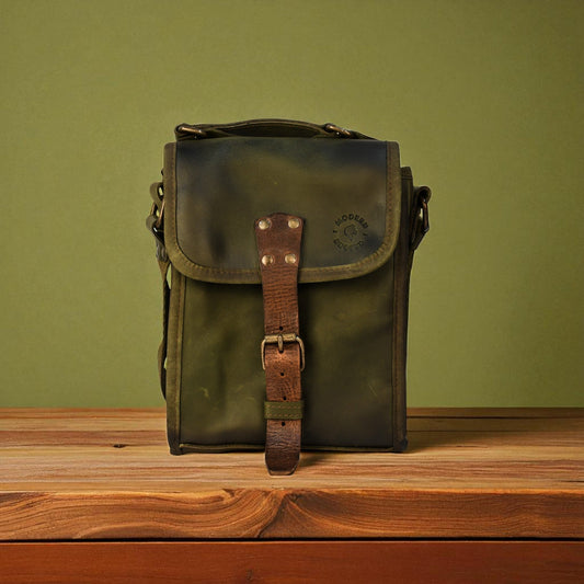 Bovine Leather Small Satchel Bag - Olive